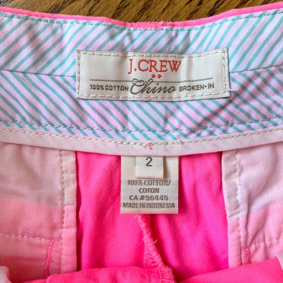 J. Crew Hot Pink Broken-in Chino Shorts Size 2 - Picture 9 of 12